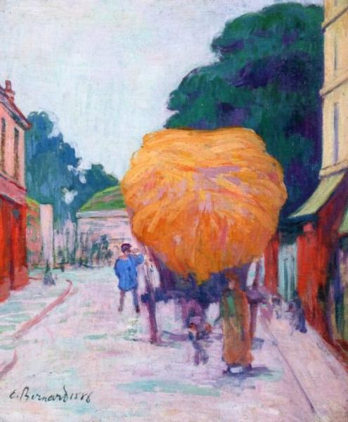 The Entrance To Asnieres, The Haywagon by Emile Bernard