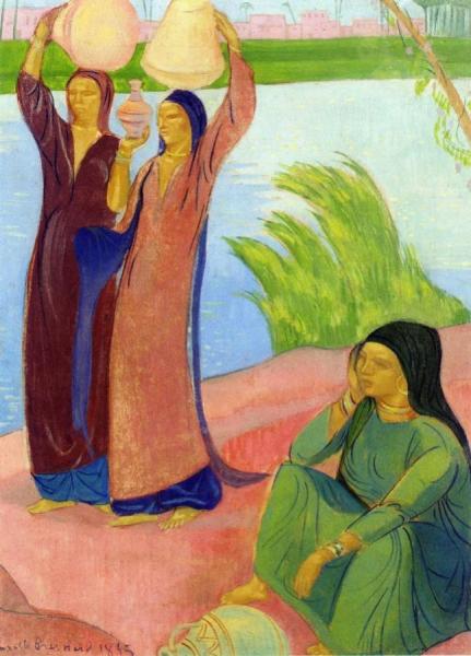 Three Women On The Banks Of A River by Emile Bernard