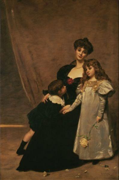 Madame Faydou And Her Children by Emile Carolus-duran Oil Painting Reproductions