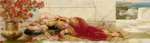 A Languid Harem Beauty by Emile Eisman-semenowsky