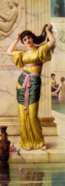 A Roman Beauty In The Baths by Emile Eisman-semenowsky