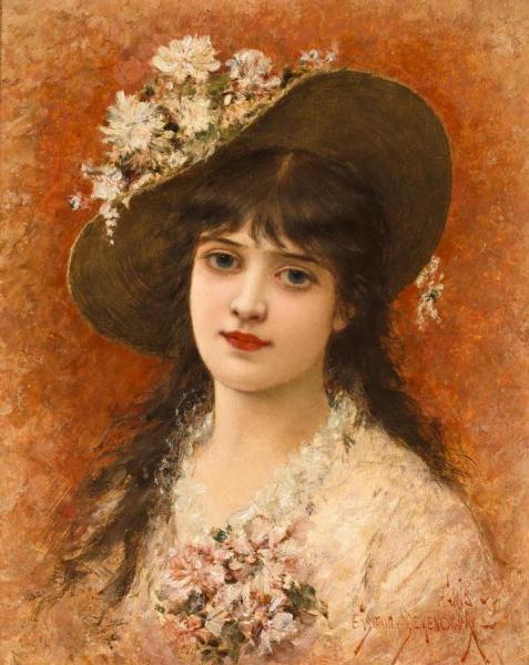 Girl With Hat by Emile Eisman-semenowsky