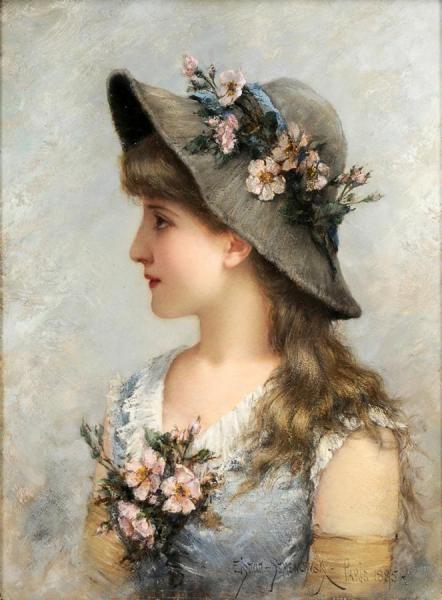 Portrait Of A Young Girl by Emile Eisman-semenowsky