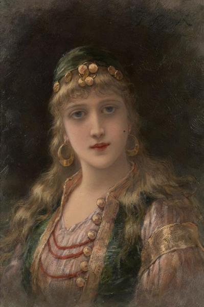 Portrait Of A Young Gypsy by Emile Eisman-semenowsky