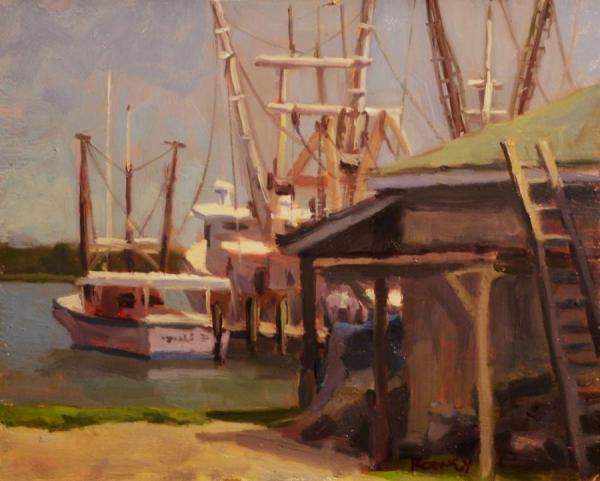 Idle At The Dock by Emile Gruppe Oil Painting Reproductions