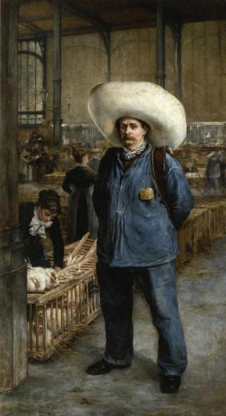 A Porter Of The Market - Les Halles by Emile-henri Blanchon