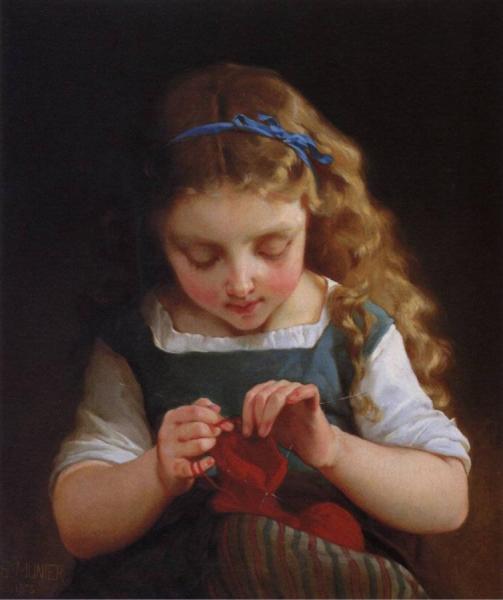 A Careful Stitch by Émile Munier