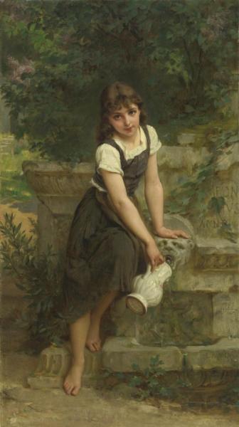 Émile Munier At The Fountain