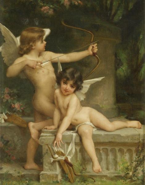 Deux Amours by Émile Munier Oil Painting Reproductions