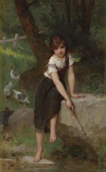 Fishing For Minnows by Émile Munier