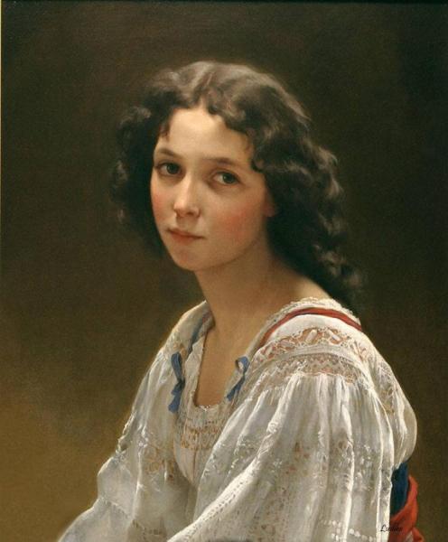 Head Of A Young Girl by Émile Munier