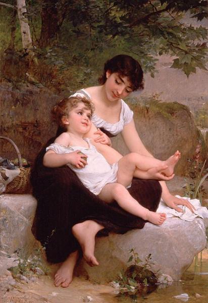 Mother And Child by Émile Munier