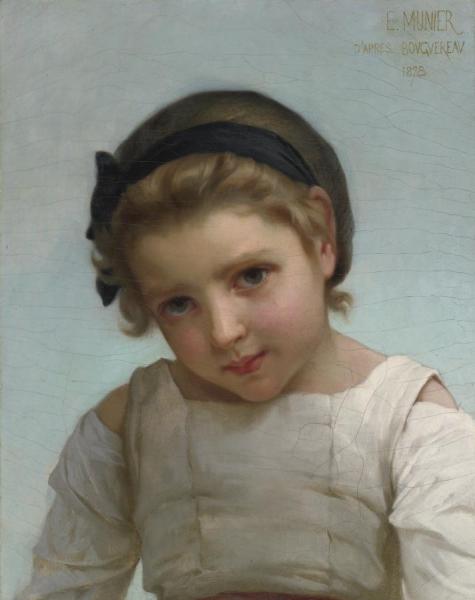 Portrait Of A Young Girl (after William Bouguereau's Sur Le Rocher) by Émile Munier