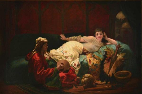 Relaxing In The Harem by Émile Passin