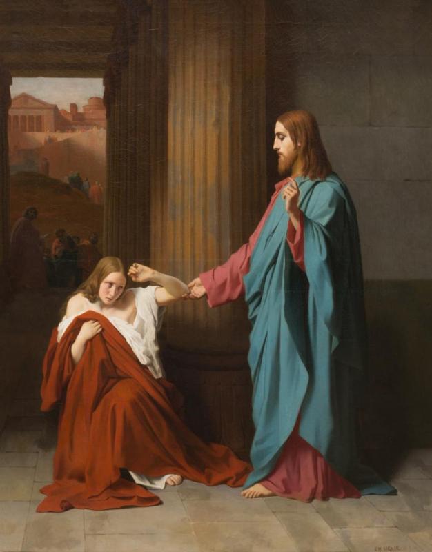 Christ And The Woman Taken In Adultery, 1842 by Émile Signol Oil Painting Reproductions