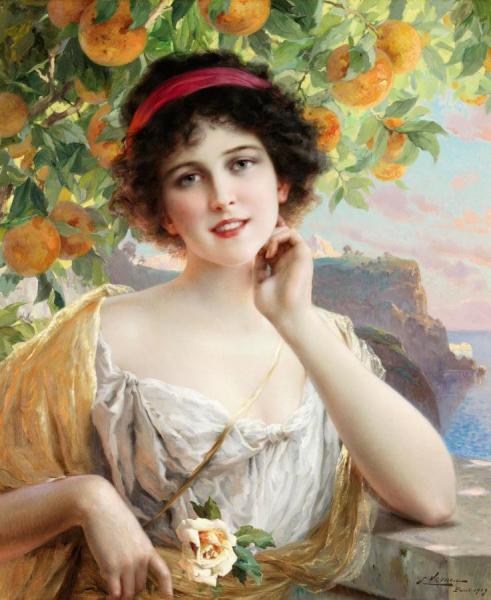 Beauty Under The Orange Tree by Emile Vernon
