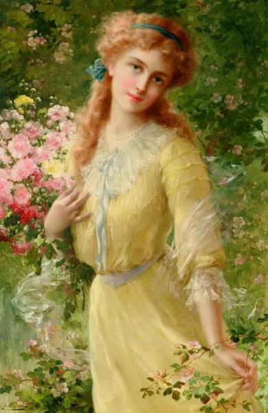 Portrait Of A Girl by Emile Vernon