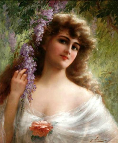 Portrait Of A Woman by Emile Vernon
