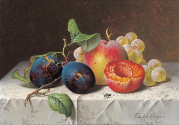 Still Life Of Fruit by Emilie Preyer Oil Painting Reproductions