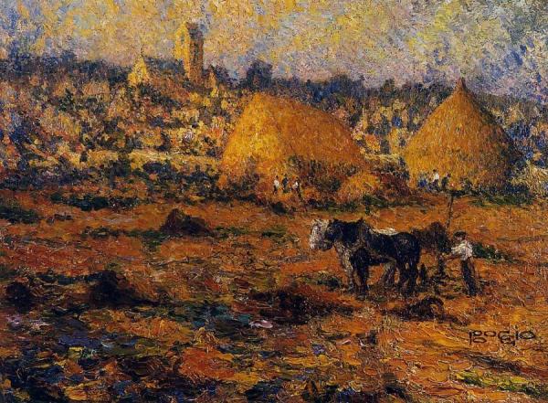 A Winter Afternoon In Auvers by Emilio Boggio