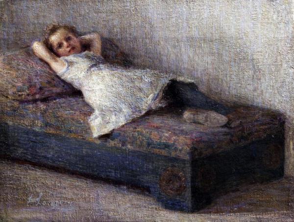 Little Model Resting by Emilio Longoni