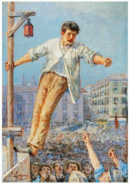 The Speaker At The Strike by Emilio Longoni