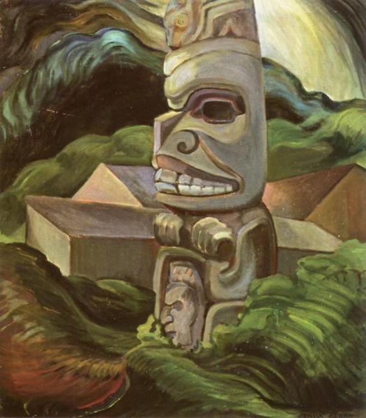 A Skidegate Beaver Pole by Emily Carr