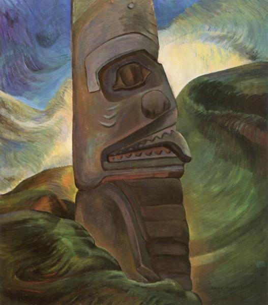 A Skidegate Pole by Emily Carr Oil Painting Reproductions