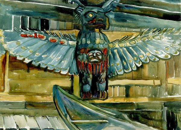 House Post, Tsatsinuchomi, B.c. by Emily Carr