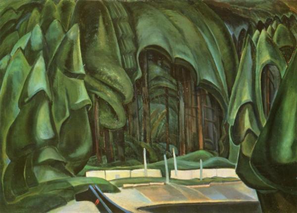 Old Time Coast Village by Emily Carr Oil Painting Reproductions