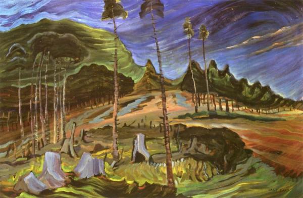 Plumed Firs by Emily Carr Oil Painting Reproductions