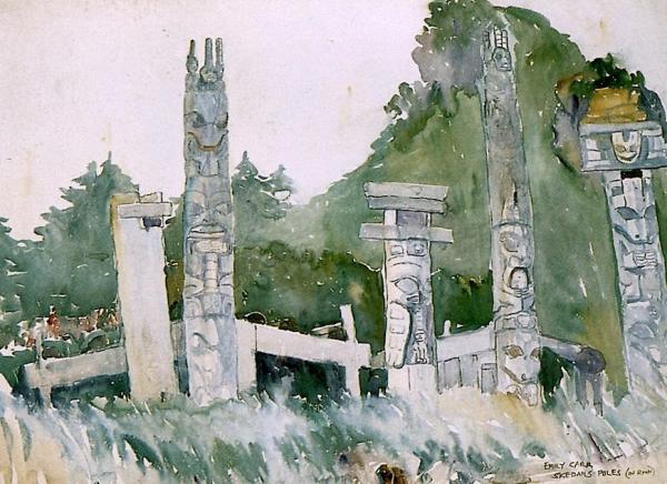 Skedans In The Rain by Emily Carr Oil Painting Reproductions