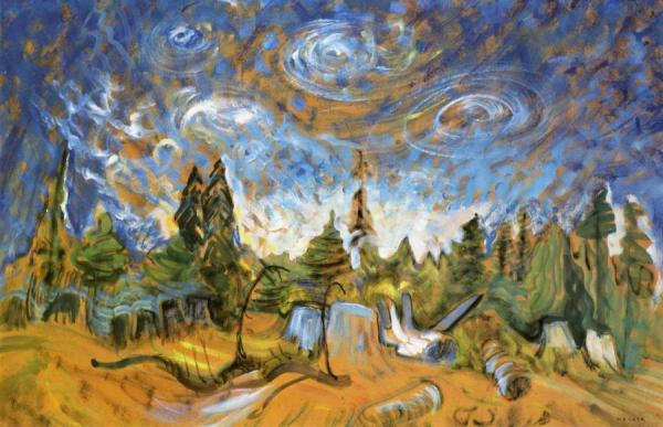 Stumps And Sky by Emily Carr Oil Painting Reproductions