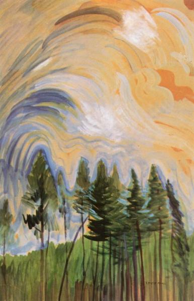 Young Pines And Sky by Emily Carr
