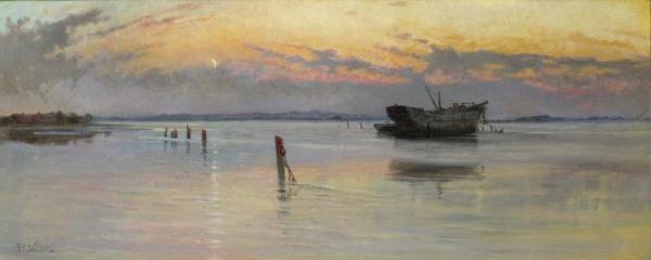 View Of An Estuary At Dusk by Emily Mary Osborn