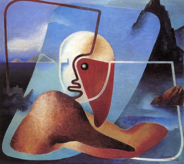 Ritratto De Marinetti, Poeta Del Golfo Della Spezia by Enrico Prampolini Oil Painting Reproductions