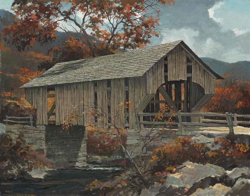 Eric Sloane The Covered Bridge, Autumn