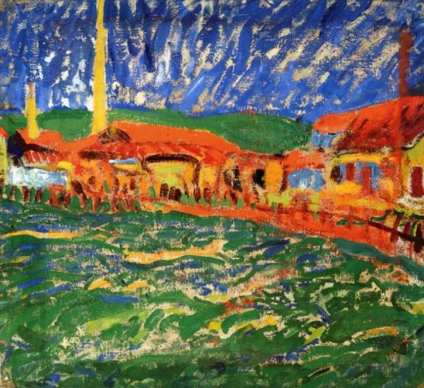 Landscape Near Rome by Erich Heckel Oil Painting Reproductions