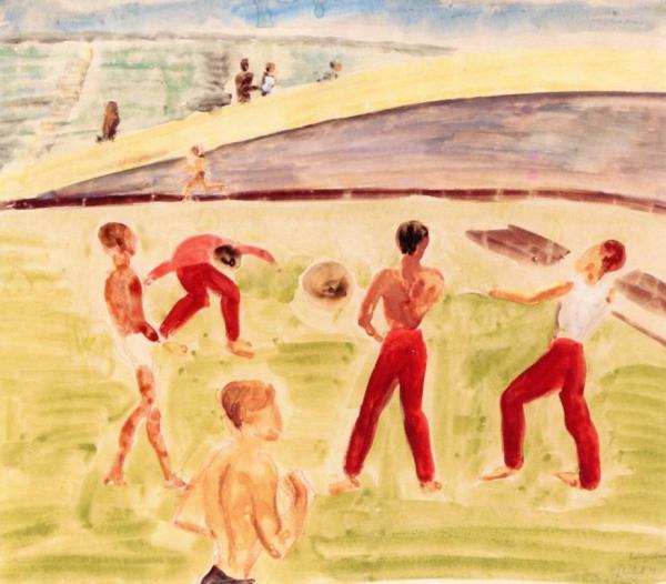 Playing Ball by Erich Heckel Oil Painting Reproductions