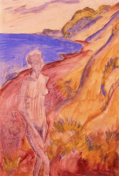 Woman On The Beach by Erich Heckel