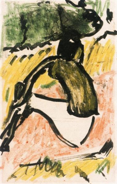 Young Woman In A Landscape by Erich Heckel Oil Painting Reproductions