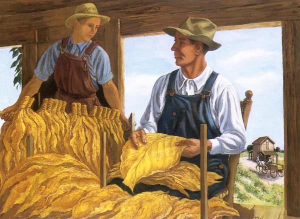 Farmers In The Grading Barn by Ernest Fiene Oil Painting Reproductions