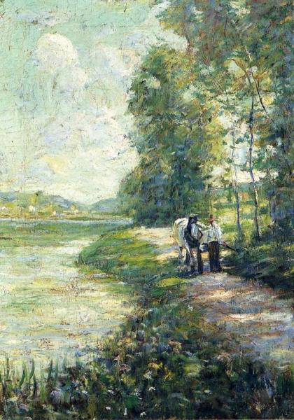Along The Canal by Ernest Lawson