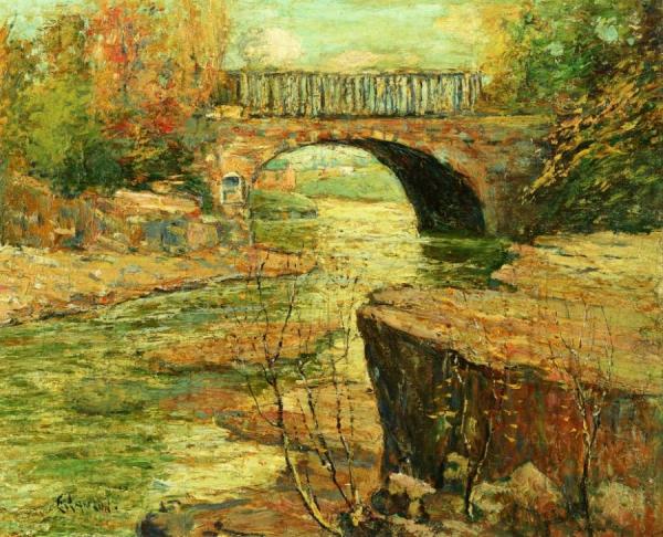 Aqueduct At Little Falls, New Jersey by Ernest Lawson