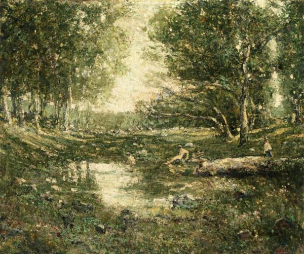 Bathers, Woodland by Ernest Lawson Oil Painting Reproductions