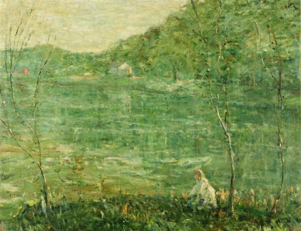 By The River by Ernest Lawson