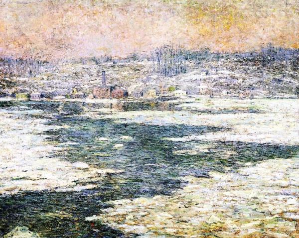 Ice On The Hudson by Ernest Lawson