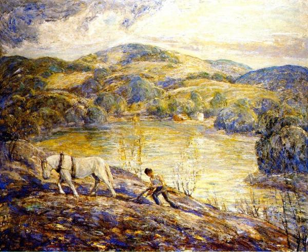 Ploughing by Ernest Lawson