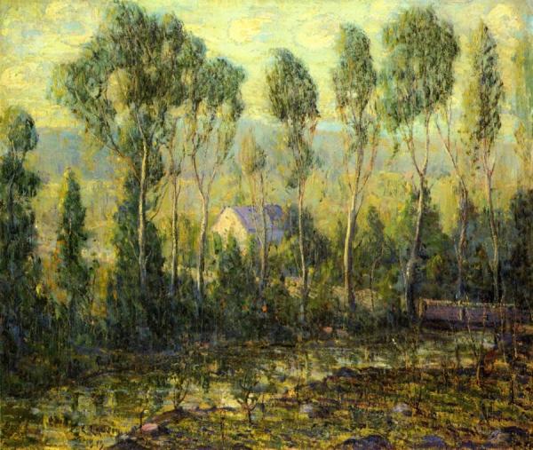 Poplars Along A River by Ernest Lawson