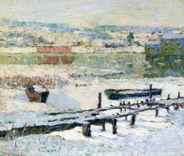 River In Winter by Ernest Lawson